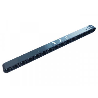 dark bluish gray technic liftarm thick 1 x 15 with white d n r pattern sticker - set 42110