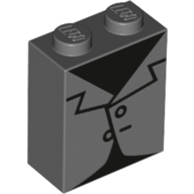 dark bluish gray brick 1 x 2 x 2 with inside stud holder with black top and dark bluish gray coat with two buttons pattern brickheadz frankenstein torso