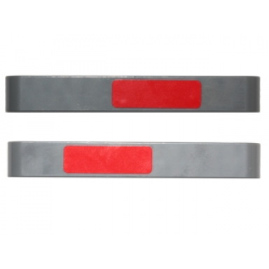 dark bluish gray technic liftarm thick 1 x 7 with red stripe pattern on both sides stickers - set 75081