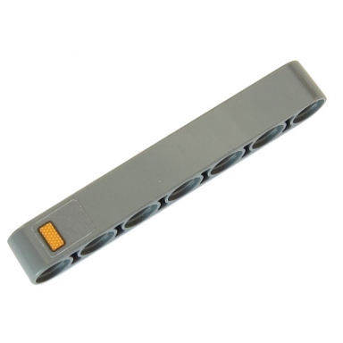 dark bluish gray technic liftarm thick 1 x 7 with orange reflector pattern sticker - set 42054