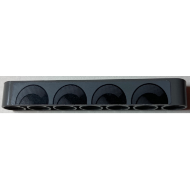 dark bluish gray technic liftarm thick 1 x 7 with 4 black engine block circles pattern model left side sticker - set 8682