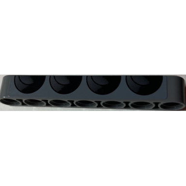 dark bluish gray technic liftarm thick 1 x 7 with 4 black engine block circles pattern model right side sticker - set 8682