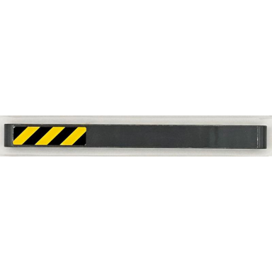 dark bluish gray technic liftarm thick 1 x 11 with black and yellow danger stripes pattern model left side sticker - set 42098