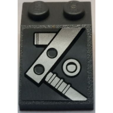 dark bluish gray slope 33 3 x 2 with beams and bolts pattern model left side sticker - set 7961