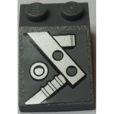dark bluish gray slope 33 3 x 2 with beams and bolts pattern model right side sticker - set 7961