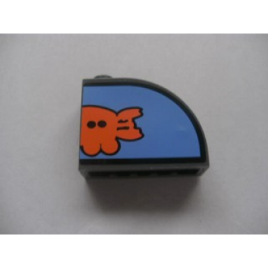 dark bluish gray slope curved 3 x 1 x 2 with hollow stud and bikini bottom express right half pattern sticker - set 3830