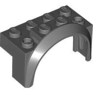 dark bluish gray vehicle mudguard 4 x 2 1 2 x 2 with arch round
