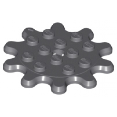 dark bluish gray plate round 4 x 4 gear 10 tooth