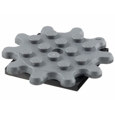dark bluish gray turntable 4 x 4 x 2 3 gear 10 tooth with black square base free-spinning 35443 61485