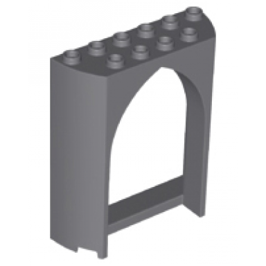dark bluish gray panel 2 x 6 x 6 with gothic arch