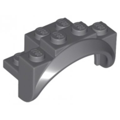 dark bluish gray vehicle mudguard 4 x 2 1 2 x 2 with arch round solid studs and rounded legs