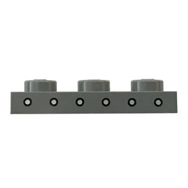 dark bluish gray plate 1 x 3 with 6 silver dots pattern