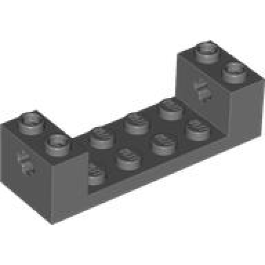 dark bluish gray technic brick 2 x 6 x 1 1 3 with axle holes and bottom stud holders