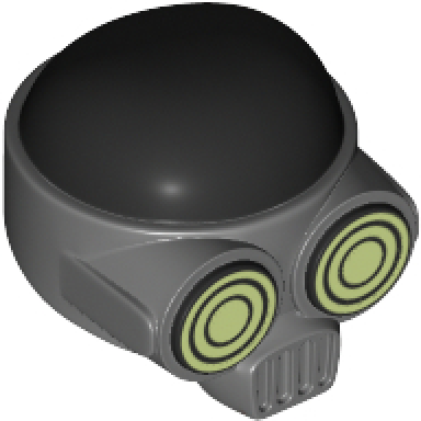 dark bluish gray minifigure headgear face mask with hypnotic eyes and voder with smooth black top pattern