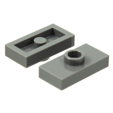 dark bluish gray plate modified 1 x 2 with 1 stud without groove jumper