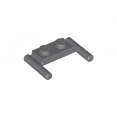 dark bluish gray plate modified 1 x 2 with bar handles - flat ends low attachment