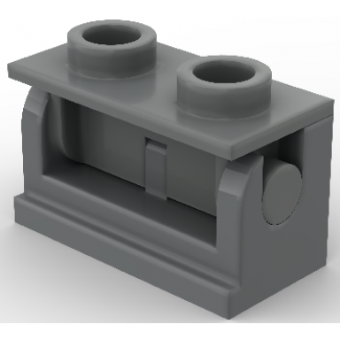 dark bluish gray hinge brick 1 x 2 with same color top plate 3937 3938