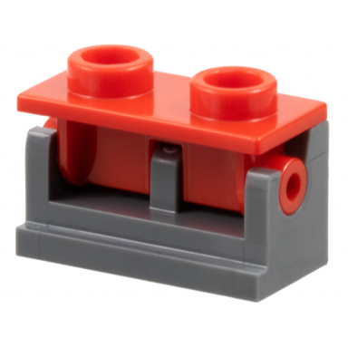 dark bluish gray hinge brick 1 x 2 with red top plate 3937 3938