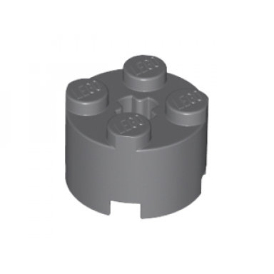 dark bluish gray brick round 2 x 2 with axle hole