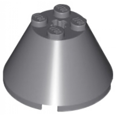 dark bluish gray cone 4 x 4 x 2 with axle hole