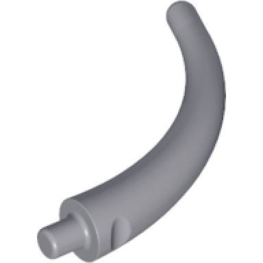 dark bluish gray dinosaur tail end section horn