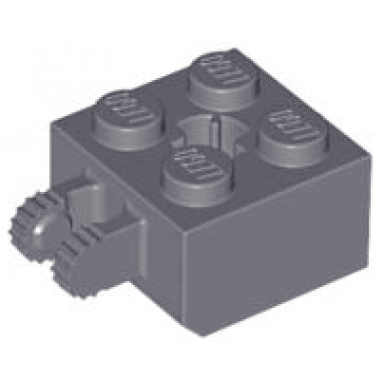 dark bluish gray hinge brick 2 x 2 locking with 2 fingers vertical and axle hole