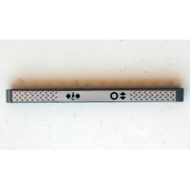 dark bluish gray technic liftarm thick 1 x 13 with silver tread plate with hook left right and tire up down arrows pattern sticker - set 8297