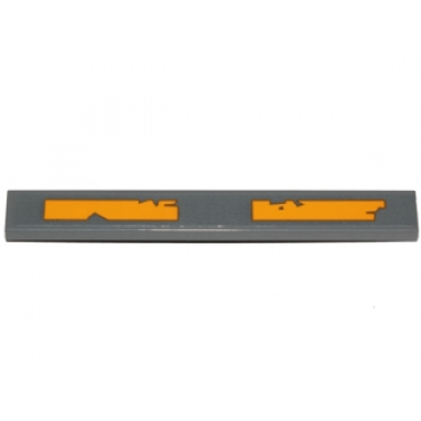 dark bluish gray tile 1 x 8 with worn yellow stripes pattern sticker - set 75171