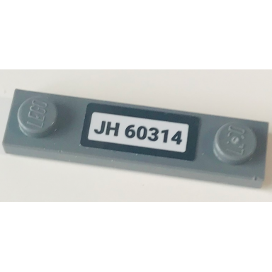 plate modified 1 x 4 with 2 studs with groove with jh 60314 pattern sticker - set 60314