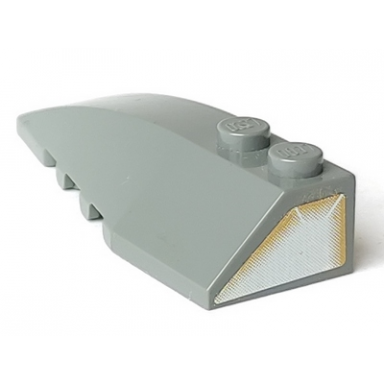 dark bluish gray wedge 6 x 2 left with engine exhaust pattern on end sticker - set 7673