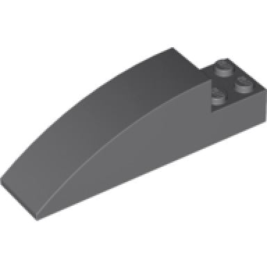 dark bluish gray slope curved 8 x 2 x 2 with 4 recessed studs