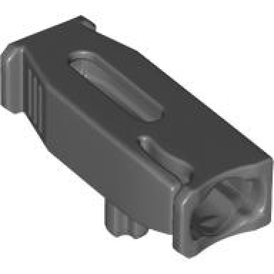 dark bluish gray projectile launcher 4 x 2 x 1 with bottom axle for 1 x 1 round tiles