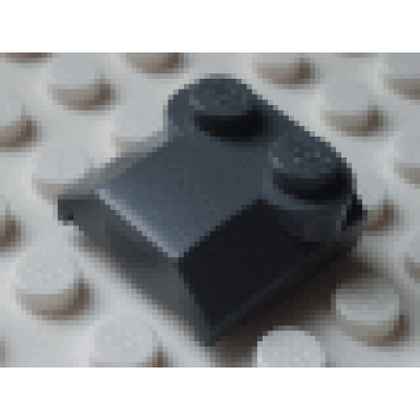 dark bluish gray slope curved 2 x 2 x 2 3 with 2 studs and curved sides lip end