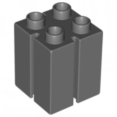 dark bluish gray duplo brick 2 x 2 x 2 with channels