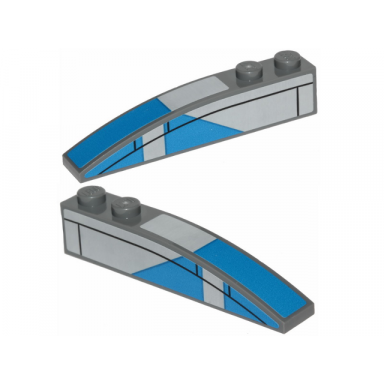 dark bluish gray slope curved 6 x 1 with blue markings pattern on both sides stickers - set 75280