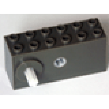 dark bluish gray windup motor 2 x 6 x 2 1 3 with raised shaft base - long axle sports