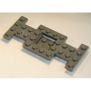 dark bluish gray vehicle base 4 x 10 x 2 3 with 2 x 2 recessed center with smooth underside no center hole