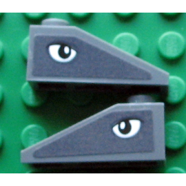 dark bluish gray slope 33 3 x 1 with black and white eye on dark bluish gray background pattern on both sides stickers - set 10196