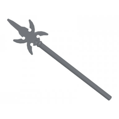 dark bluish gray minifigure weapon pike with 4 side blades