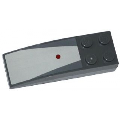 dark bluish gray slope curved 6 x 2 with dark red dot and light bluish gray center panel pattern sticker - set 75039