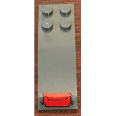 dark bluish gray slope curved 6 x 2 with red air intake pattern sticker - set 76127