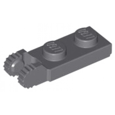 dark bluish gray hinge plate 1 x 2 locking with 2 fingers on end