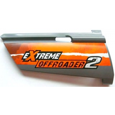 dark bluish gray technic panel fairing 21 large long small hole side b with extreme offroader 2 pattern sticker - set 8297