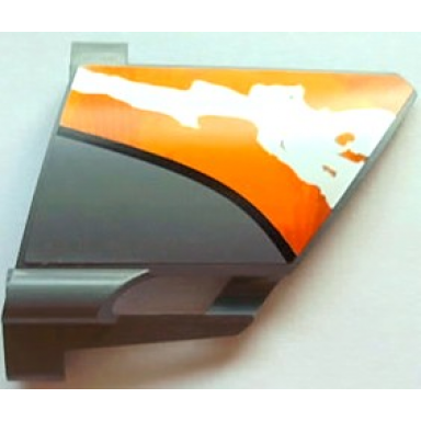 dark bluish gray technic panel fairing 22 large short small hole side a with orange and white splatter pattern 1 sticker - set 8297