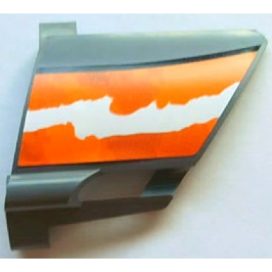 dark bluish gray technic panel fairing 22 large short small hole side a with orange and white splatter pattern 2 sticker - set 8297