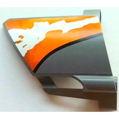 dark bluish gray technic panel fairing 23 large short small hole side b with orange and white splatter pattern 1 sticker - set 8297