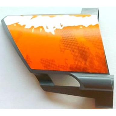 dark bluish gray technic panel fairing 23 large short small hole side b with orange and white splatter pattern 3 sticker - set 8297