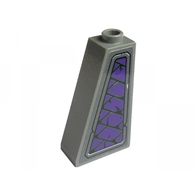 dark bluish gray slope 75 2 x 1 x 3 - hollow stud with dark purple plates pattern model right side sticker - set 71771