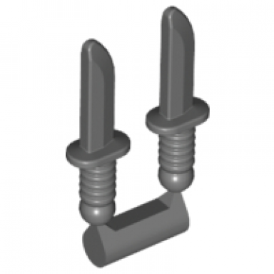 dark bluish gray minifigure weapon knives 2 on sprue