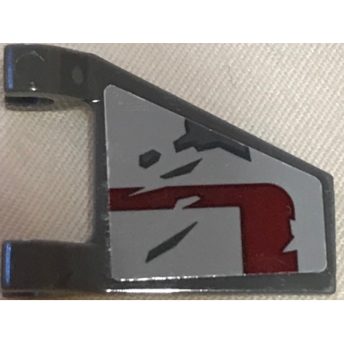 dark bluish gray flag 2 x 2 trapezoid with sw dark red and dark gray markings pattern on both sides stickers - set 75202
